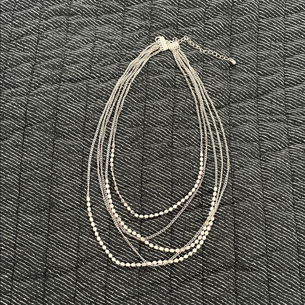 Elegant Silver Multi-Layer Necklace - Picture 3 of 5